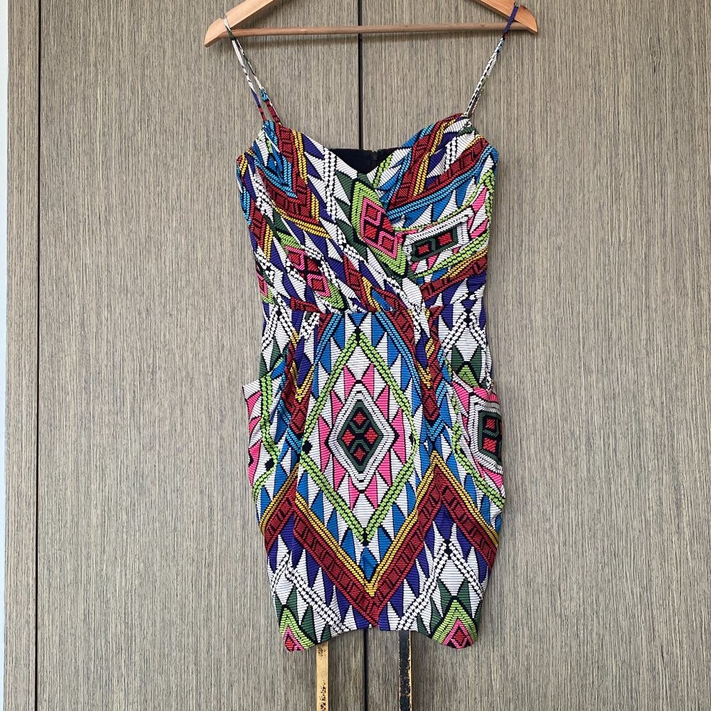 Mara Hoffman Geometric Fitted Silk Dress Size 0